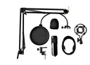 Generic Microphone Set for Podcasting / USB / Black
