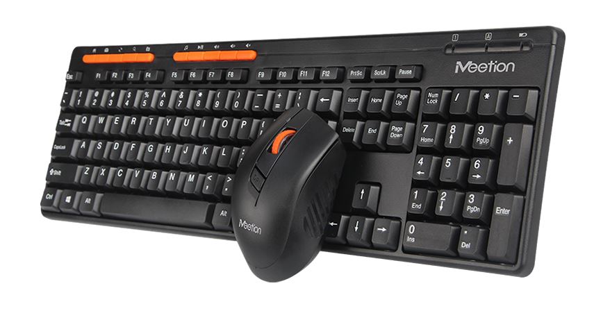 Meetion 4100 Wireless Multimedia Combo - Mouse &amp; Keyboard / for SmartTV, TVBox / Android / Windows /Black