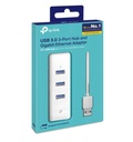 TP-link UE330 USB3.0 3-Ports Hubs &amp; Gigabit Lan Card - White