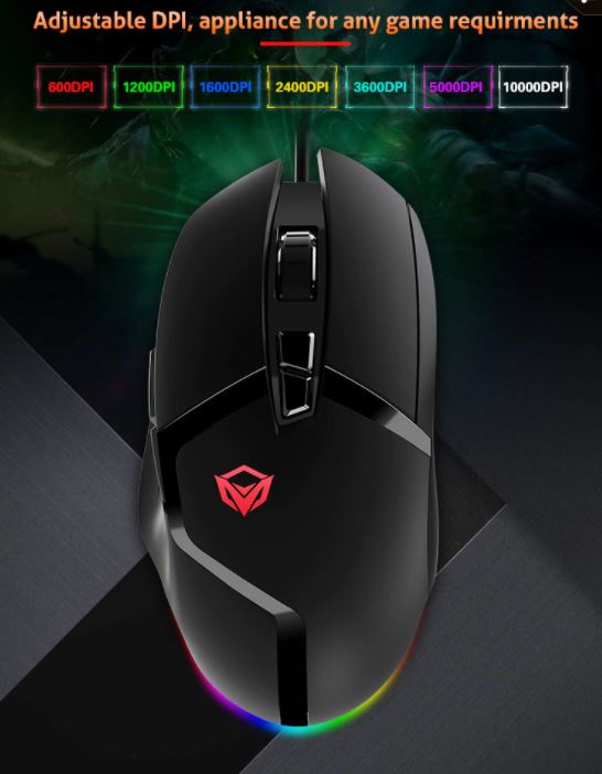 Meetion G3325 RGB Gaming Mouse - USB / 5000dpi /  Black