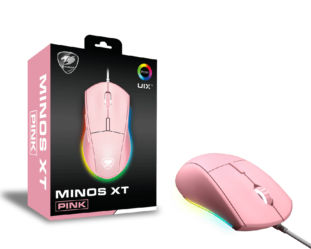 Cougar Minos XT Gaming Mouse for Enthusiasts - UIX / USB / 4000DPI / RGB / Pink