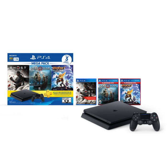 Sony PlayStation4  Mega Pack PS4 CUH-2215B Gaming Consolre - PS4 1TB + 1 GamePad Included  + 3 Games