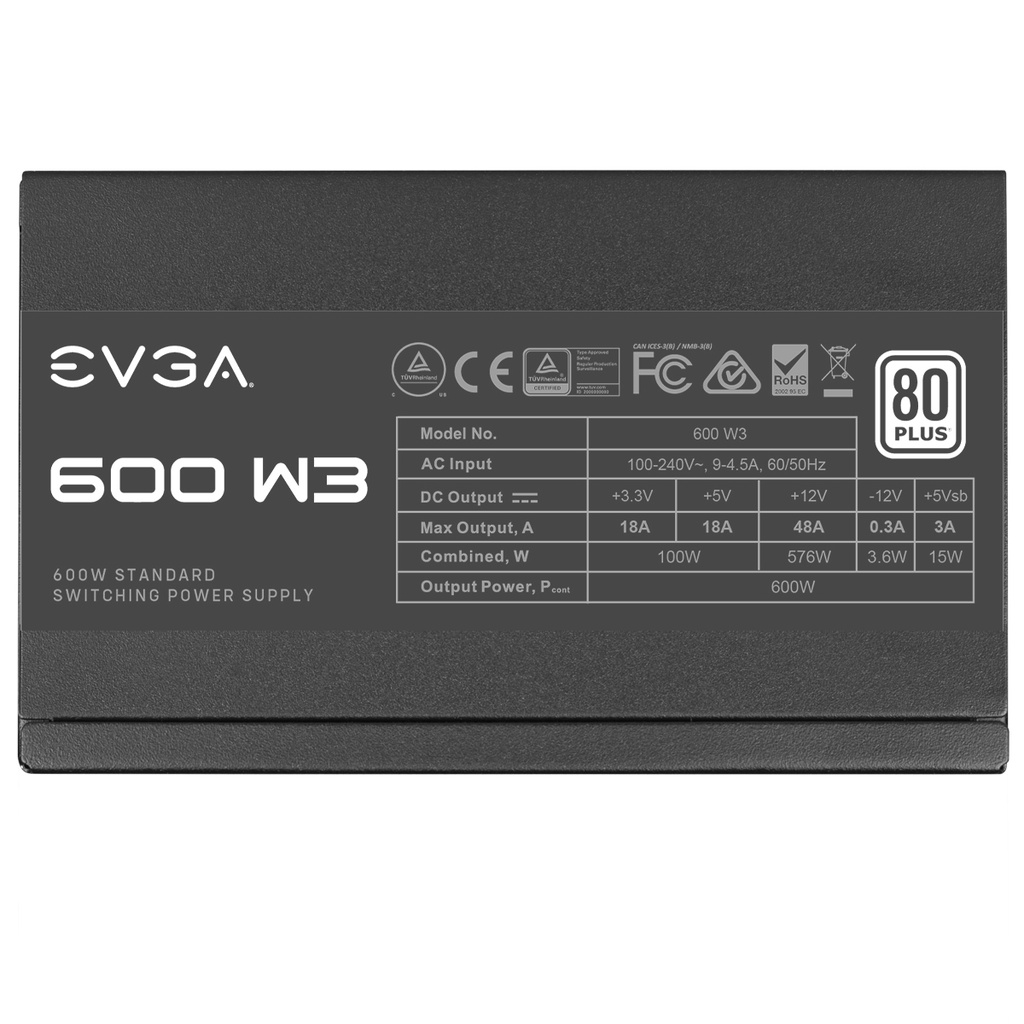 EVGA PSU 100-W1-0600-K1 600W PSU Power Supply / 80+ White 700W / Black