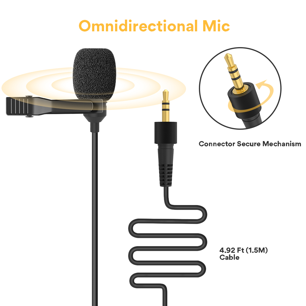 Maono  AU-WM730 - Wireless Microphone System with Low Cut / 48 Channels / Black