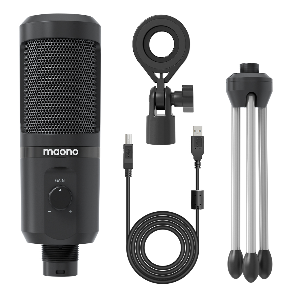 Maono AU-PM461 - USB Gaming Microphone / 1x Tripod / 1x Foam / Black