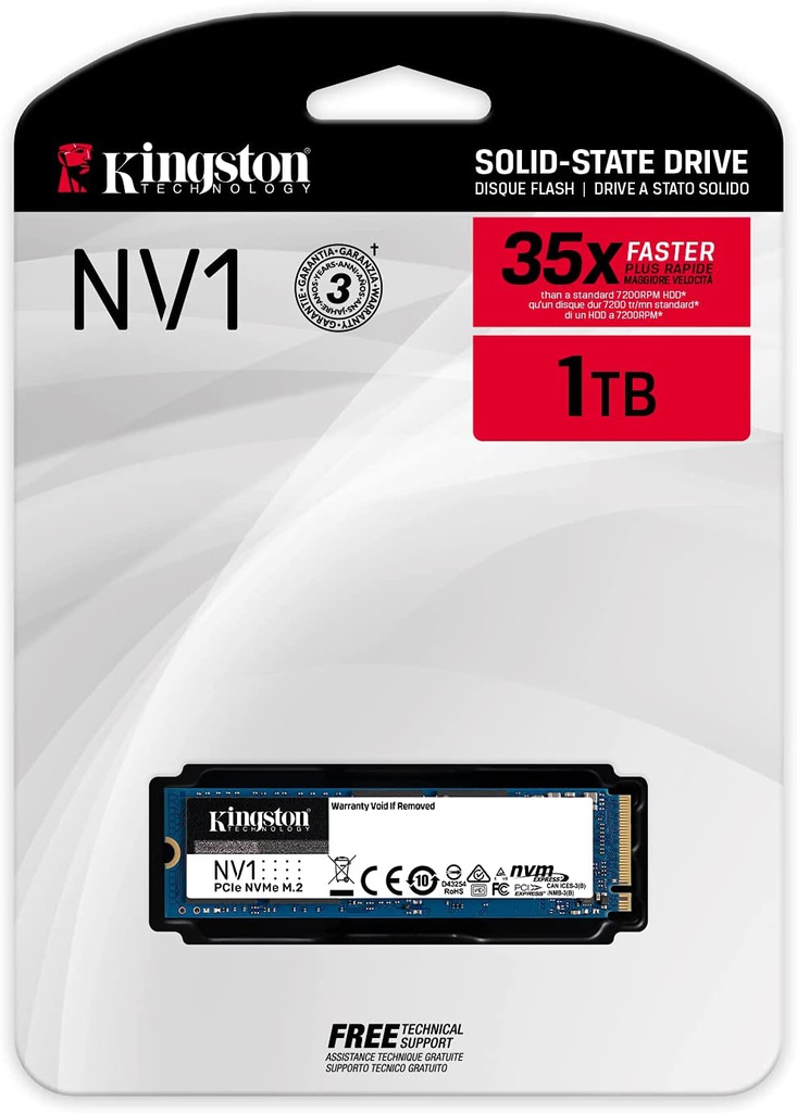 Kingston SNVS/1000G - NVMe M.2 / 1TB / 2100MB/s Read / 1700MB/s Write / PCIe Gen3 