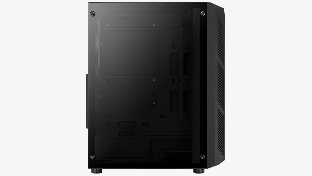 AeroCool Prime  Gaming Case - ATX Mid Tower / Glass Panel / Fan RGB / Black