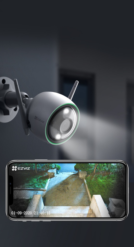 Ezviz C3N IR Outdoor Smart Wifi Camera - 1080p / built-in Mic / microSD up to 256GB / IP67