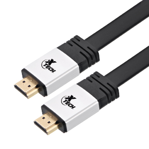 XTech XTC-620 -  HDMI Male to HDMI Male High-Speed Flat Cable with Aluminum Plugs / 3m / NEGRO