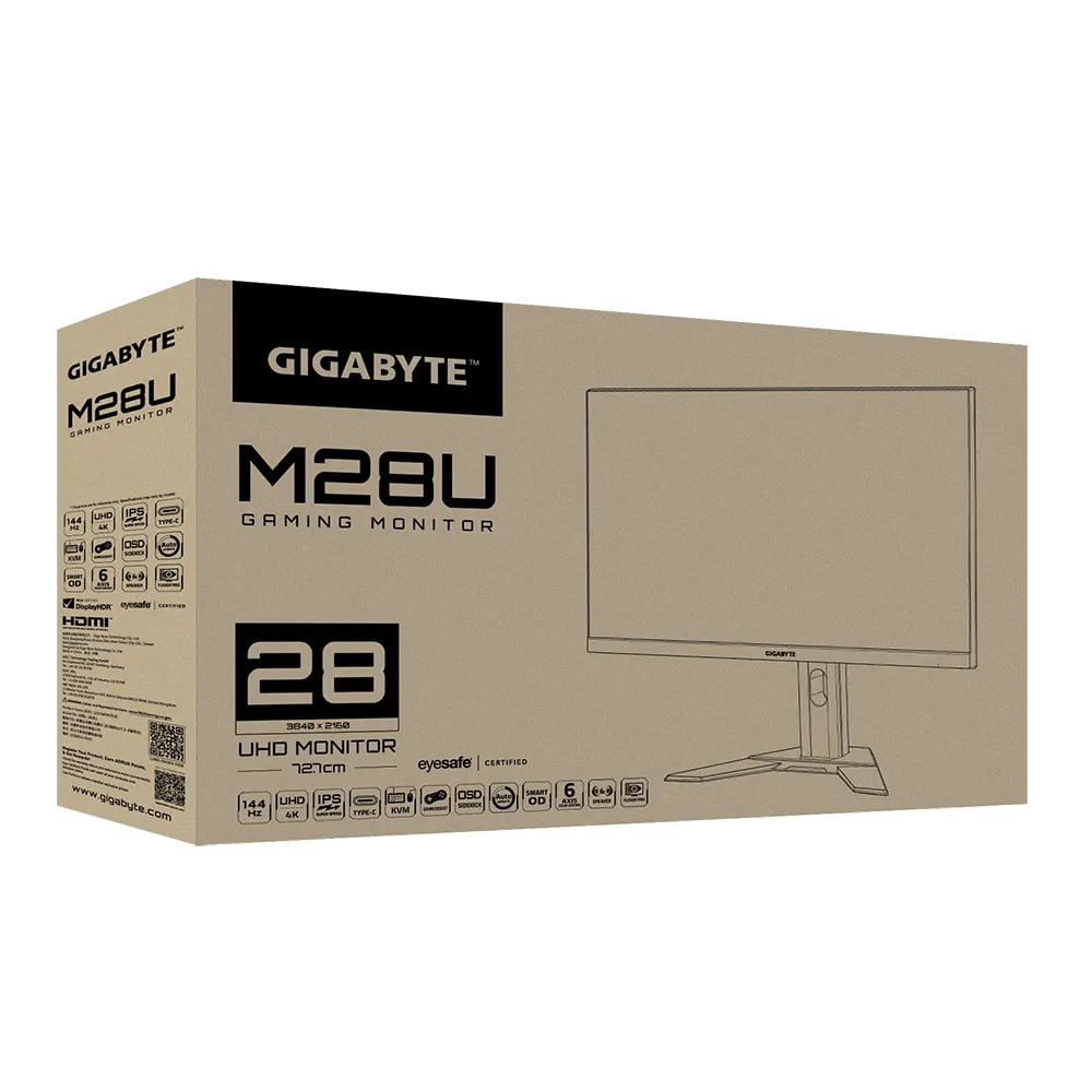 GIGABYTE M28U-SA 28&quot; 4K Gaming Monitor - UHD 3840*2160 , 1ms , 144Hz PC (120Hz Console) , HDR4000 , 2*HDMI2.1 + 1*DP1.4