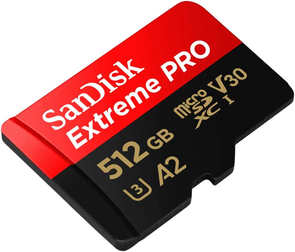 Sandisk Extreme Pro - MicroSDXC Memory 512GB / UHS-I U3 / Class10 / With Adapter