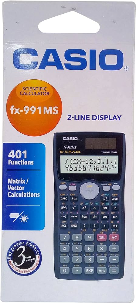 Casio Fx-991MS Scientific Calculator / 401 Function / Black