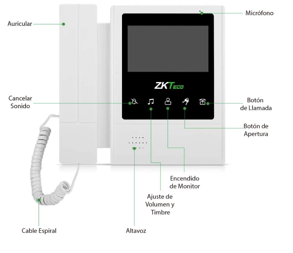 ZKTeco VDPI-B4 Kit Video Intercom LCD 4.3&quot; with 