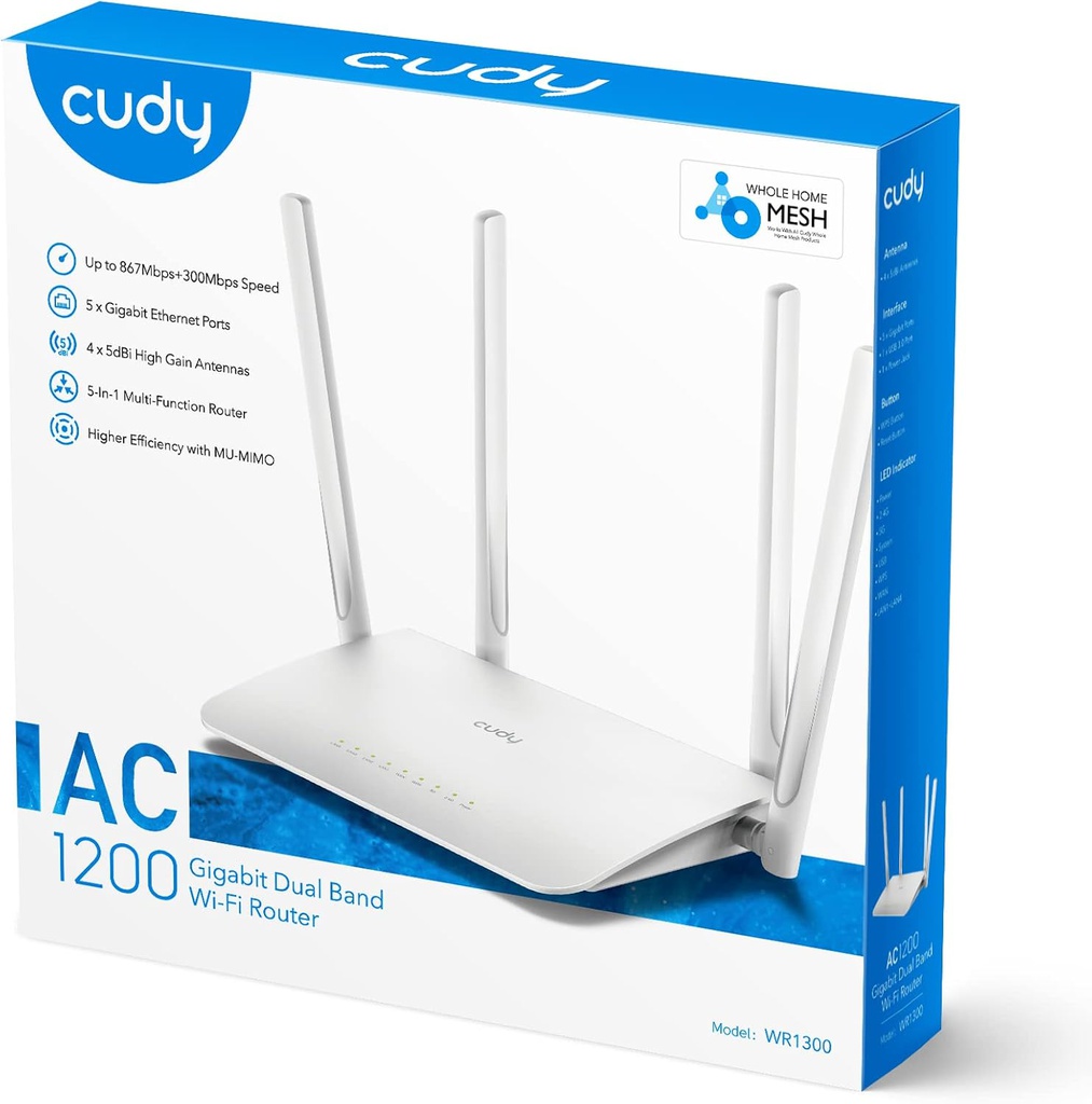 Cudy WR1300 AC1200 Dual-Band Router WiFi Mu-Mimo Gigabit