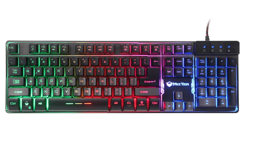 Meetion K9300 Rainbow Backlit Gaming Keyboard - USB / LED / Black