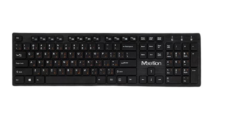 Meetion WK841 Wireless Standard Keyboard - USB / Black