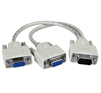D-Key Cable Y VGA Macho a 2 Hembra / Blanco