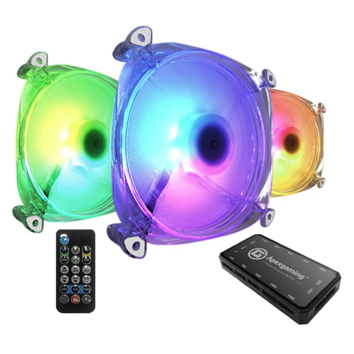Apexgaming AC-120SR Series - ARGB Cooling Fan / ARGB Remote Control / 3x Fan / 120mm / 1000 RPM