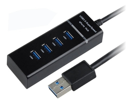Genérico 303 USB3.0 Hubs de 4-puertos - Negro