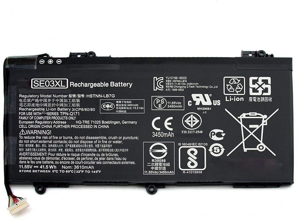 HP Batería SE03XL Li-Lion para laptop