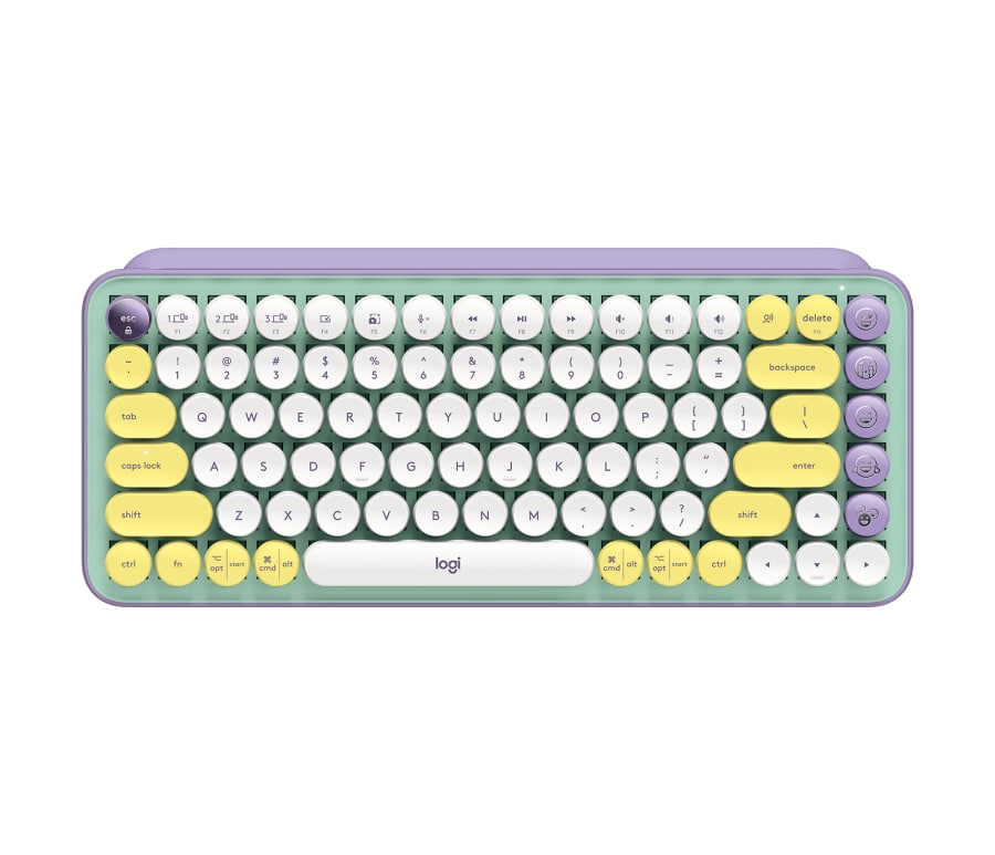 Logitech 920-010714 POP KEYS Teclado Inalámbrico / Bluetooth 5.1 / Inglés / Cian - Púrpura