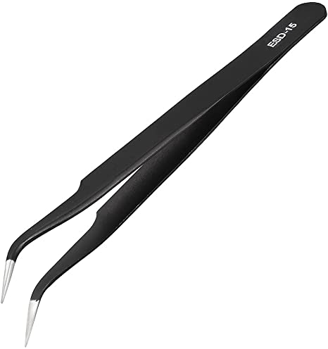 BEST BST-205ESD Tweezers NON-Magnetic Fine Curved Tip - 125mm