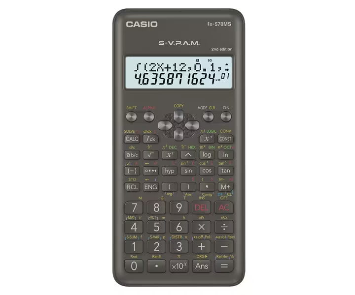 Casio Fx-570MS 2da Edición - Calculadora Científica / 401 Funciones / Negro