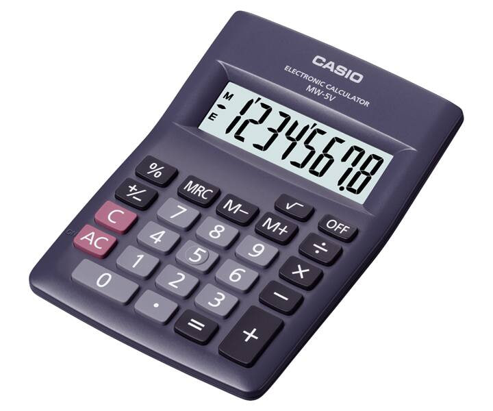 Casio MW-5V - Mini Calculator / 8 Digits /Black 