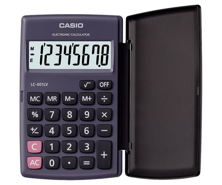 Casio LC-401LV - Calculadora de Bolsillo / 8 Dígitos / Negro