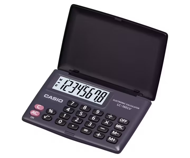 Casio LC-160LV - Calculadora de Bolsillo / 8 Dígitos / Negro