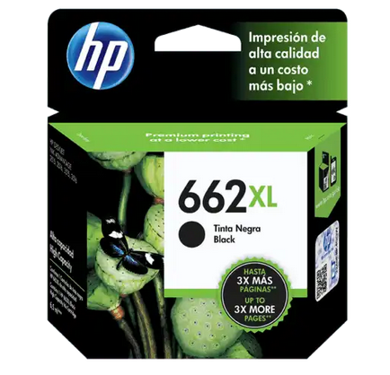HP 662XL Tinta Cartuchos Negro (empaque tipo bulk)