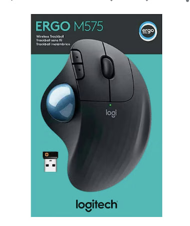 Logitech M575 Ratón Inalámbrico Trackball / Ergonómico / 2.4GHz / Negro