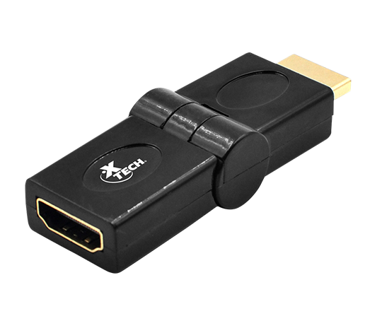 XTech XTC-347 - Adaptador HDMI Macho a  HDMI Hembra / Ángulo Ajustable - Negro