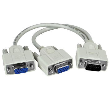 XTech XTC-325 - Conector Múltiple VGA Macho a 2 Hembra / Blanco