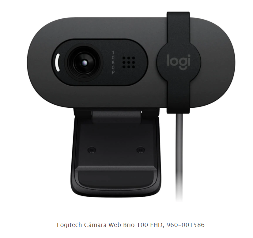 Logitech Brio 100 - FHD Webcam / 1080p / 720p / Negro