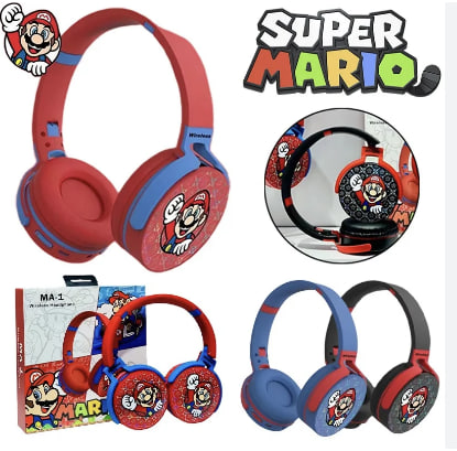 Generic MA-1 Wireless Headphone super mario - Black