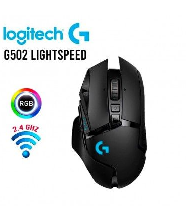 Logitech G502 Lightspeed Hero Mouse Inalámbrico para Videojuegos / USB / RGB / Negro