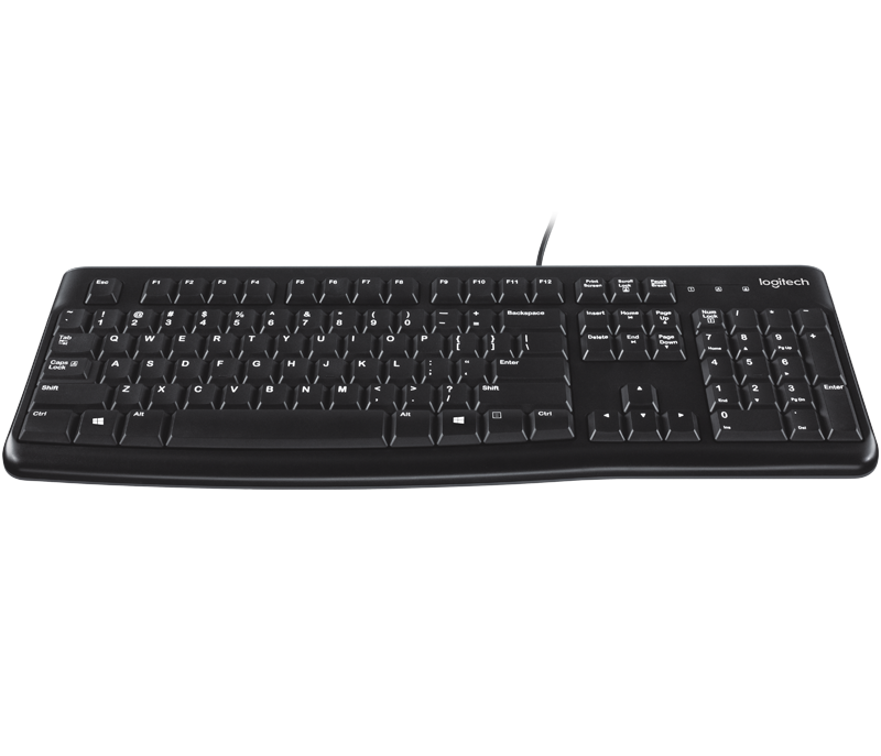 Logitech K120 Ergonomic Keyboard/ USB / Spanish / Black