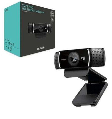 Logitech C922 Pro HD Webcam 1080p 30fps (720p 60fps) + Micrófono + Tripode