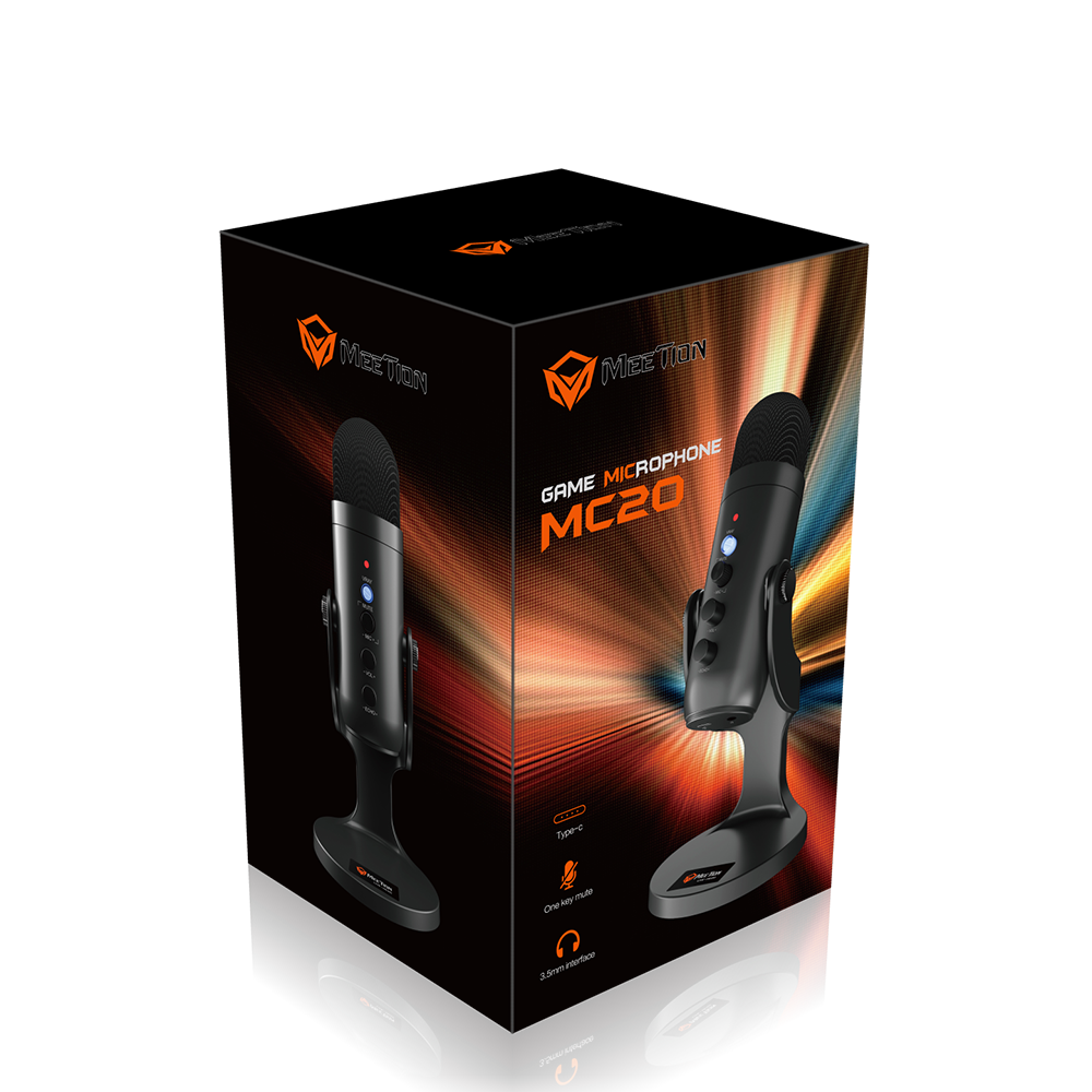 Meetion MC20 - Gamers Microphone USB - RGB / Black