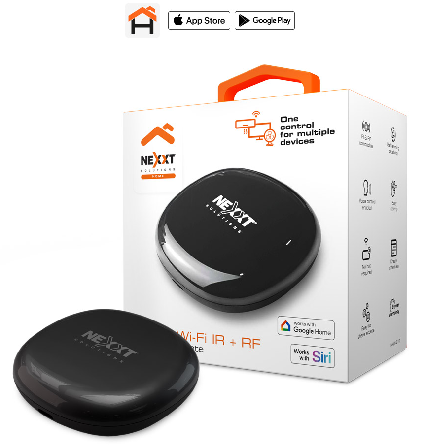 Nexxt NHA-I610 - Smart Wi-Fi IR + RF universal remote / Black