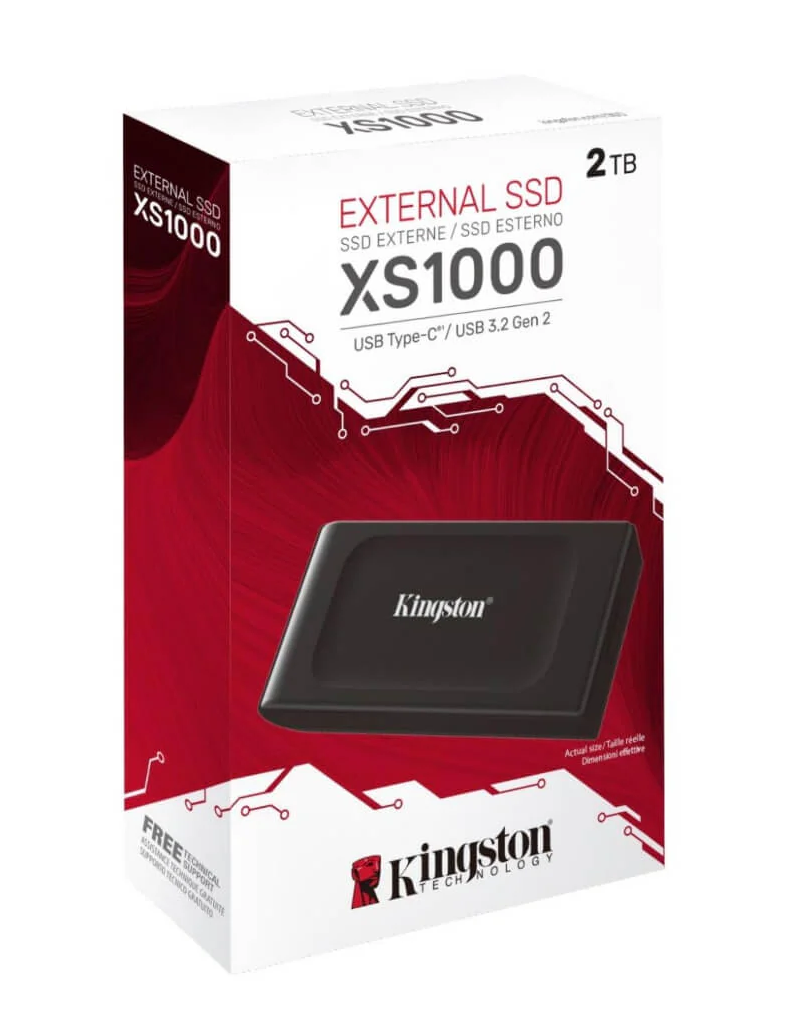 Kingston XS1000R - Disco Externo Portátil / 2TB SSD / USB 3.0 / Negro