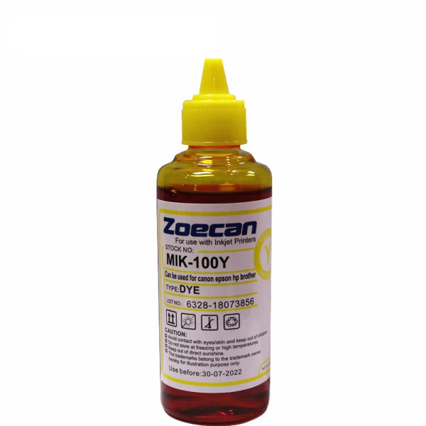 Zoecan MIK-100Y Printer Universal Ink - Yellow - 100ml