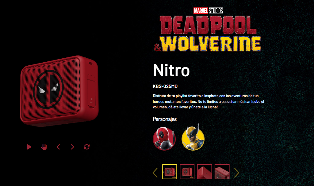 KLIP KBS-025MD DeadPool - Marvel Version Nitro Wireless Speaker / Bluetooth / 6W / Red