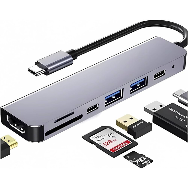 Generic Docking 7-in-1 USB-C / HDMI, USB3.0 *2, USB-C, PD, SD, TF