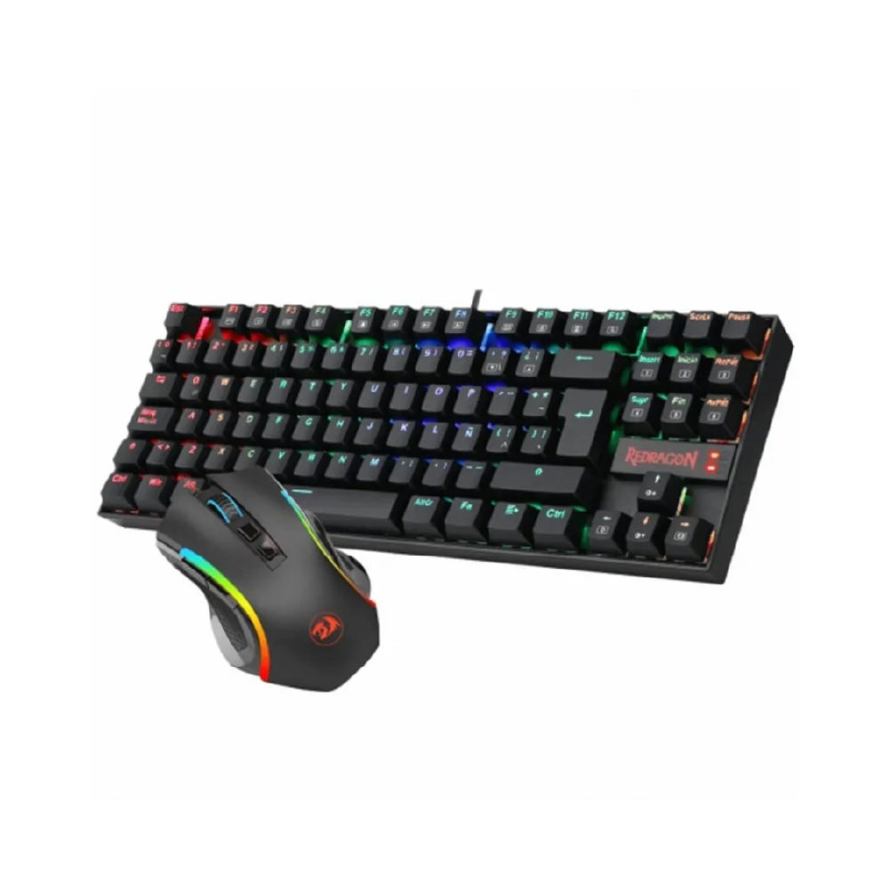 REDRAGON Gaming Essential Combo Teclado Mecánico Gaming TKL + Mouse - Retroiluminación LED