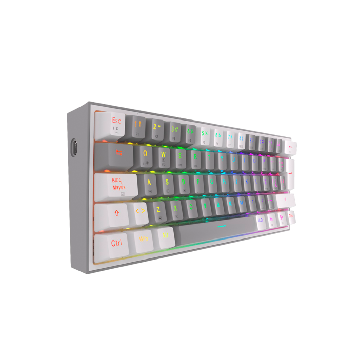 REDRAGON FIZZ PRO 60% Wireless Mechanical Gaming Keyboard - 2.4GHz, BT, USB / White