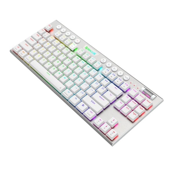 REDRAGON HORUS TKL Wireless Mechanical RGB Gaming Keyboard - 2.4GHz, BT, USB / White