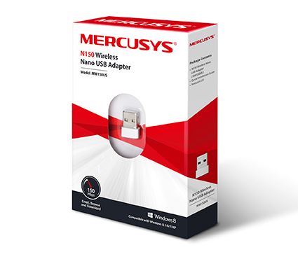 Mercusys MW150US N150 Adaptador USB Nano Inalámbrico / 150Mbps / Blanco