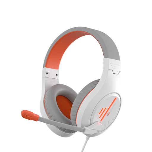 [MET-GAM-HYM-MTHP021WO-WH-121] Meetion MT-HP021 Gaming Headset - 3.5mm Audio / USB RGB / Blanco + Naranja